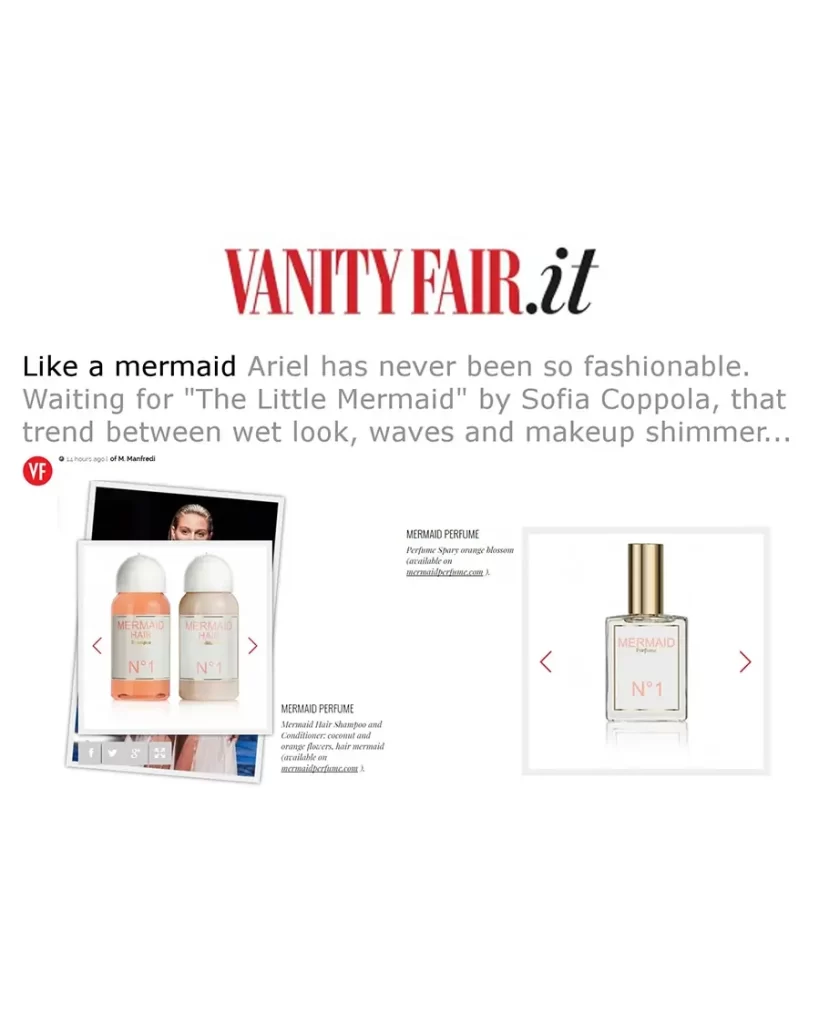 Mermaid Hair Spray No.1 featured in the 2016 beauty editorial for Vanity Fair Italy.