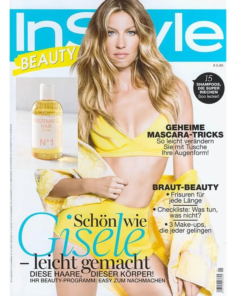 Mermaid Hair Shampoo No.1 featured in a 2017 beauty editorial for InStyle Magazine Germany.