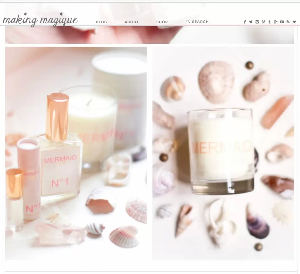 Journalist Haleigh Walsworth discussing Mermaid Perfume in 2013 Making Magique beauty post.